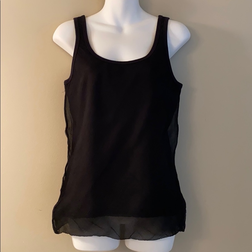 PERRY ELLIS Vintage Black Silk Tank Top